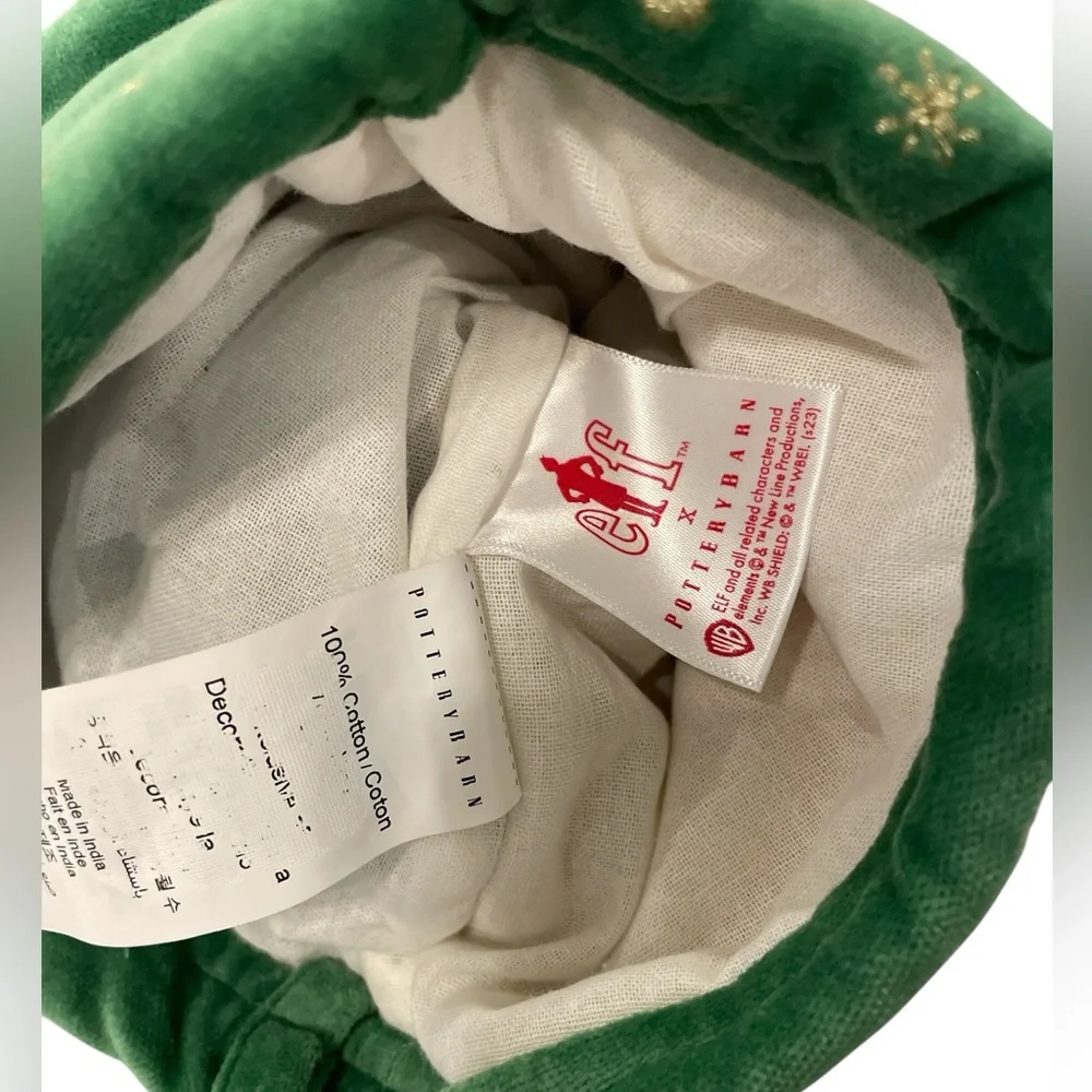 Pottery Barn Buddy the Elf from the movie Elf Velvet Christmas Stocking